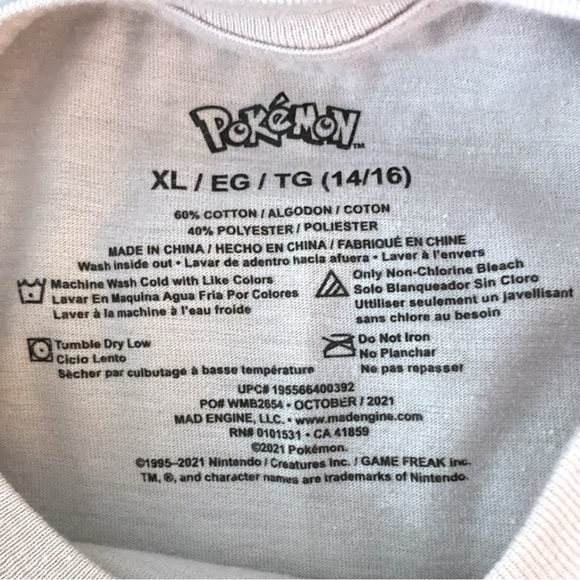 POKÉMON Gray Rainbow Pikachu Tee, Size XL (14-16). - Picture 10 of 10